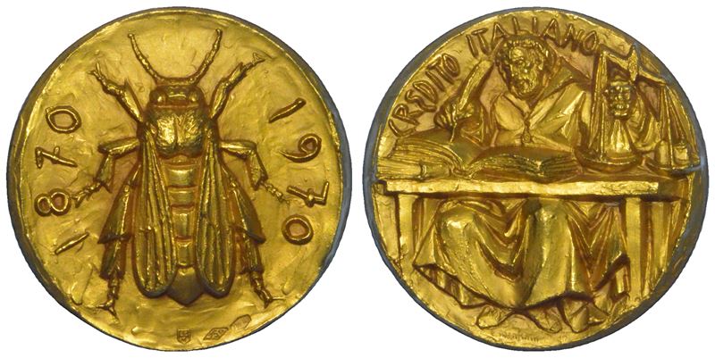 VARIE - REPUBBLICA ITALIANA. CREDITO ITALIANO. Medaglia in oro 1870-1970.  - Auction Numismatics - Cambi Casa d'Aste