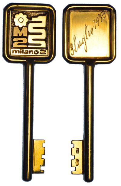 Medaglia della Repubblica Italiana, a forma di chiave, 3 luglio 1975, oro 750