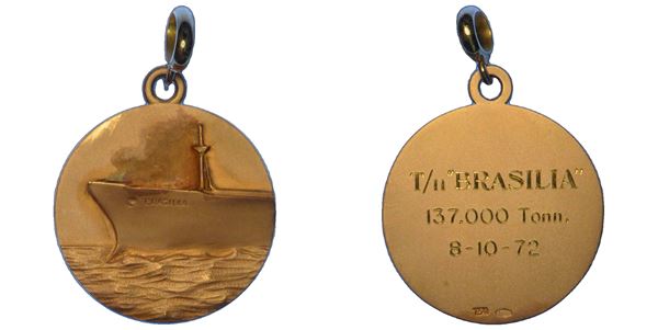 VARIE - REPUBBLICA ITALIANA. Medaglia in oro 8/10/72. T/n Brasilia.