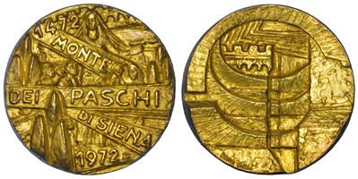Medaglia in oro commemorativa, Monte dei Paschi di Siena, 1472-1972