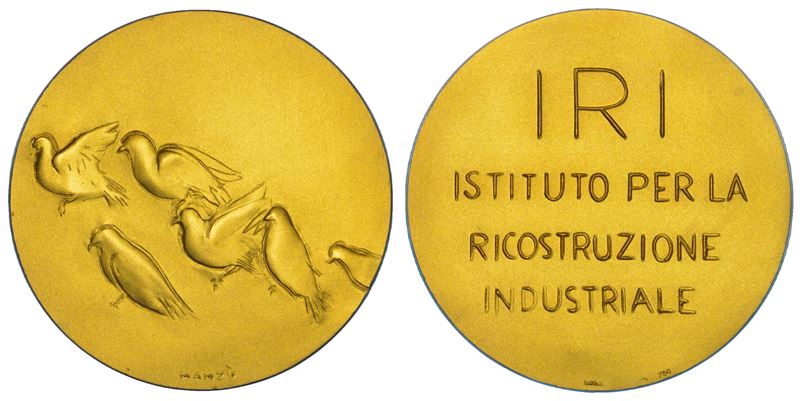 VARIE - REPUBBLICA ITALIANA. ISTITUTO PER LA RICOSTRUZIONE INDUSTRIALE. Medaglia in oro.  - Asta Numismatica - Cambi Casa d'Aste