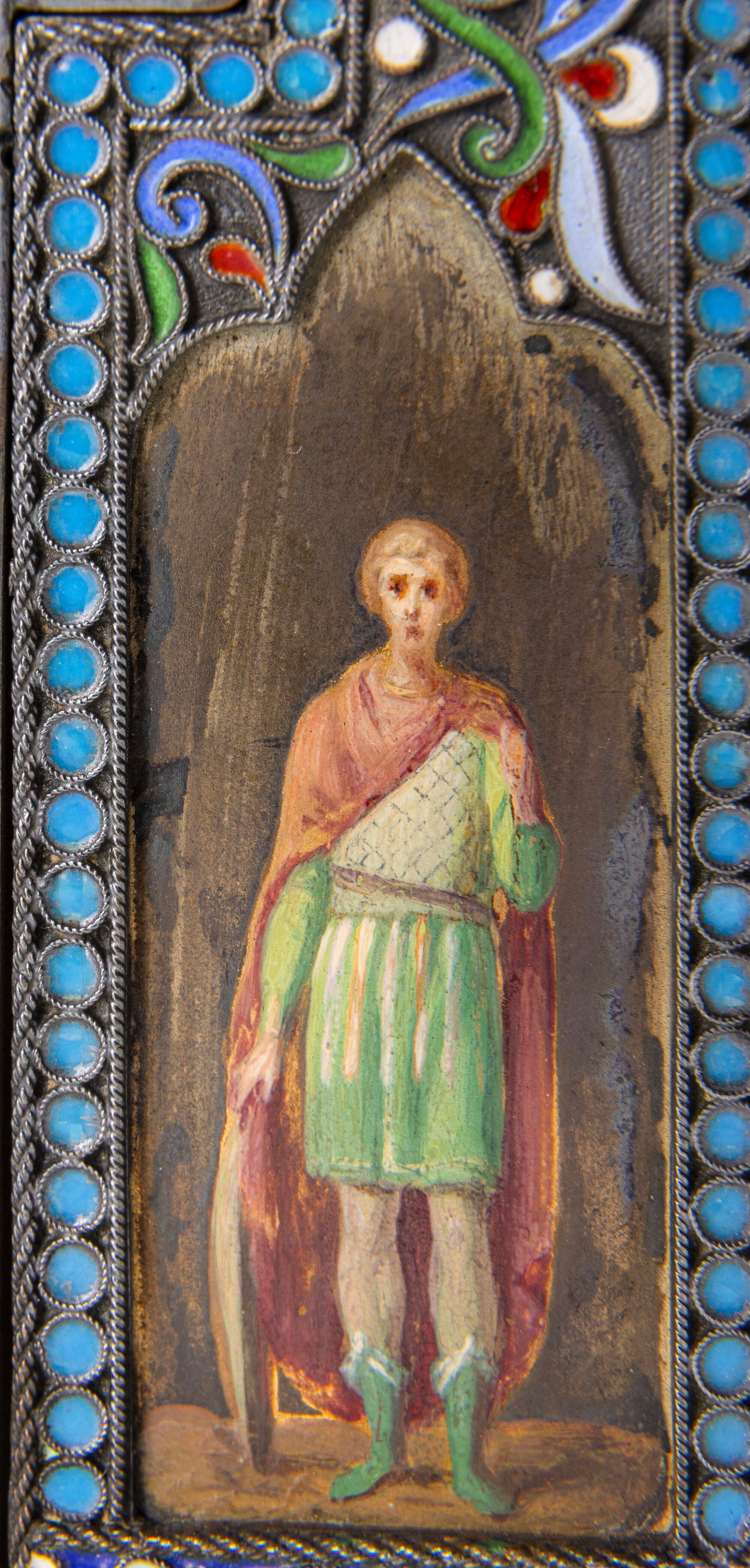 Icona da viaggio. Mosca, fine del XIX secolo. Maestro argentiere Ovchinnikov