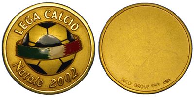 Medaglia in oro della Lega Calcio, Repubblica Italiana 2002