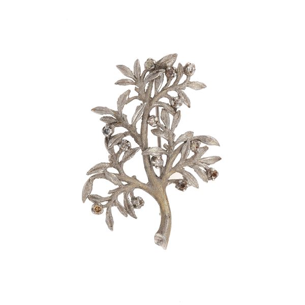 Diamond and gold brooch