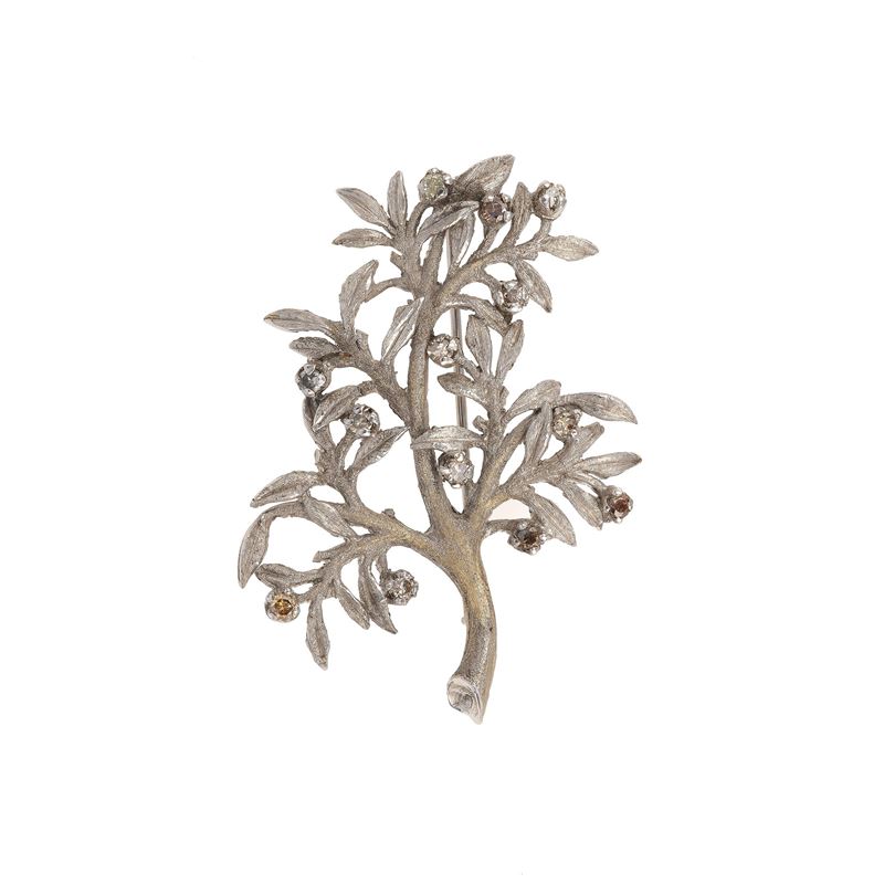 Diamond and gold brooch  - Auction Jewels - Cambi Casa d'Aste