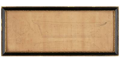 Piano di costruzione di Schooner, china su carta, Inghilterra, fine XIX secolo