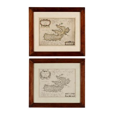 Willem J. Bleau, Due carte geografiche raffiguranti l’isola d’Elba, incisione da ‘Atlas Major’, 1...
