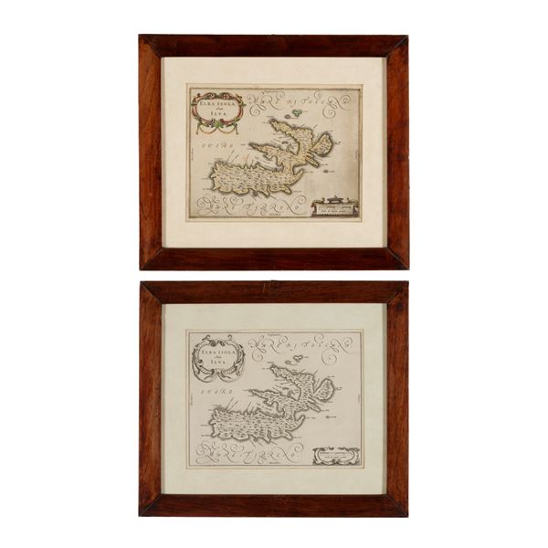 Willem J. Bleau (1571 - 1638) Due carte geografiche raffiguranti l’isola d’Elba