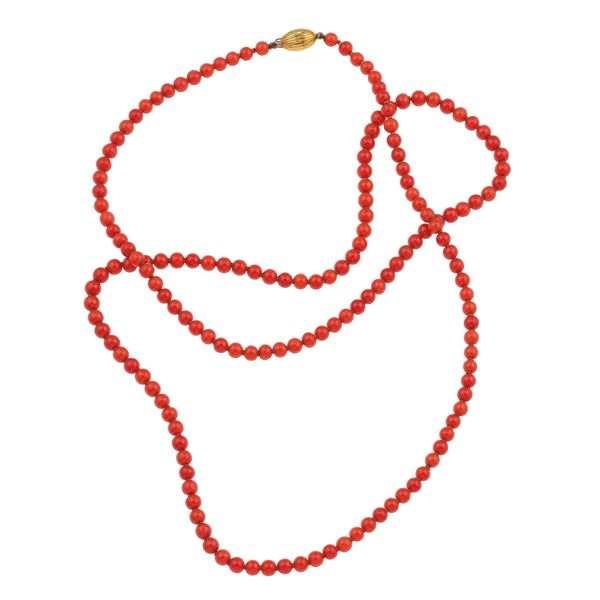 Coral and gold necklace