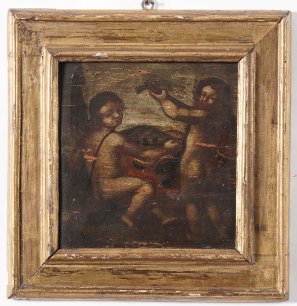 Scuola del XVIII-XIX secolo Due putti