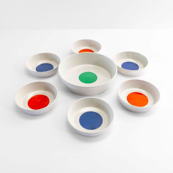 Gio Ponti - Set di sette piatti fondi della serie Fantasia Italiana.