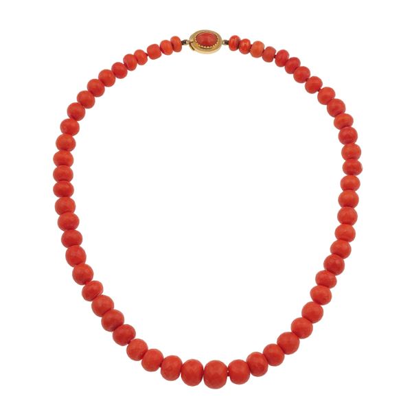 Coral and gold necklace