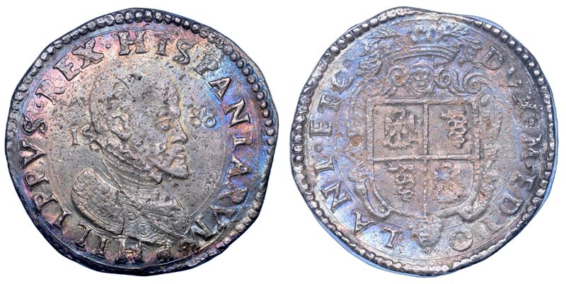 MILANO. FILIPPO II D'ASBURGO, 1556-1598. Scudo d’argento 1588.  - Auction Numismatics - Cambi Casa d'Aste