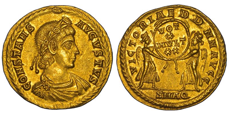 COSTANTE I, 337–350. Solido, 340–350. Aquileia.  - Auction Numismatics - Cambi Casa d'Aste
