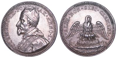 Clemente IX, Medaglia in argento - Clemenza del Pontefice (1667-1669)