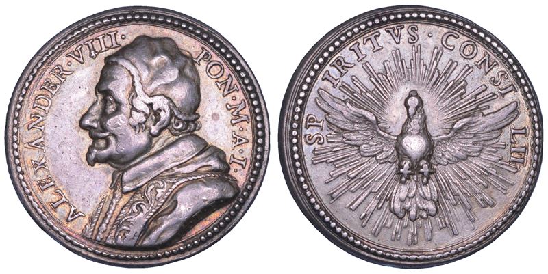 STATO PONTIFICIO. ALESSANDRO VIII (Pietro Ottoboni), 1689-1691. Medaglia in argento 1689. Possesso del Laterano.  - Asta Numismatica - Cambi Casa d'Aste