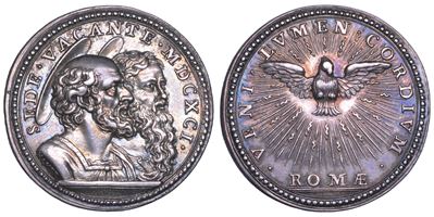 Medaglia in argento per la festività di Santi Pietro e Paolo, 29 giugno 1691