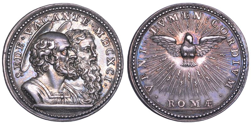 STATO PONTIFICIO. SEDE VACANTE 1691. Medaglia in argento.  - Asta Numismatica - Cambi Casa d'Aste