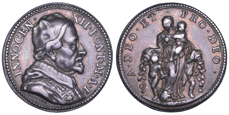 STATO PONTIFICIO. INNOCENZO XII (Antonio Pignatelli), 1691–1700. Medaglia annuale in argento A. I (1692). Indirizzo programmatico di Innocenzo XII.  - Asta Numismatica - Cambi Casa d'Aste