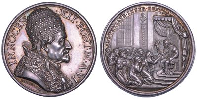 Innocenzo XII (Antonio Pignatelli), Medaglia annuale in argento, A. VI (1697)