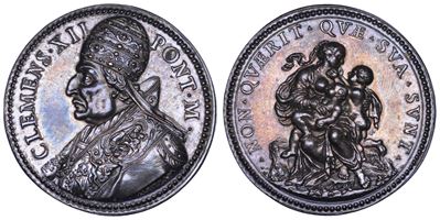 Clemente XII (Lorenzo Corsini), Medaglia in argento, 1730-1740