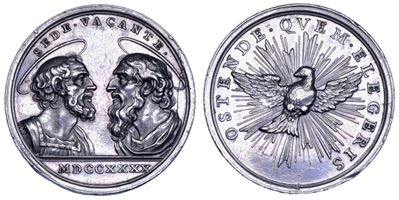 Hamerani, Medaglia in argento dello Stato Pontificio, Sede Vacante 1740