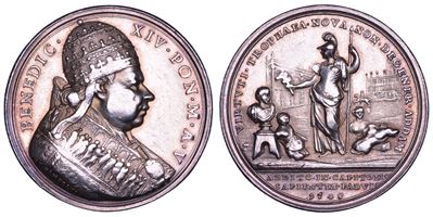 Benedetto XIV, Medaglia annuale in argento, 1745