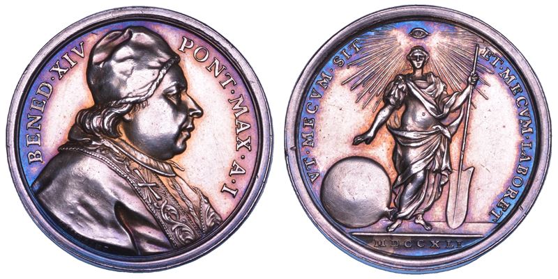 STATO PONTIFICIO. BENEDETTO XIV (Prospero Lorenzo Lambertini), 1740-1758. Medaglia  in argento 1741/A.I. Possesso del Laterano.  - Asta Numismatica - Cambi Casa d'Aste