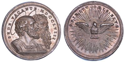 Giovanni Hamerani, Medaglia in argento dello Stato Pontificio - Sede Vacante 1758