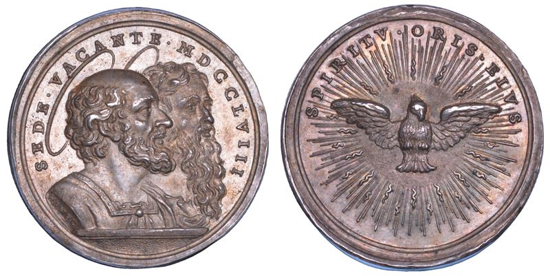 STATO PONTIFICIO. SEDE VACANTE 1758. Medaglia in argento.  - Asta Numismatica - Cambi Casa d'Aste