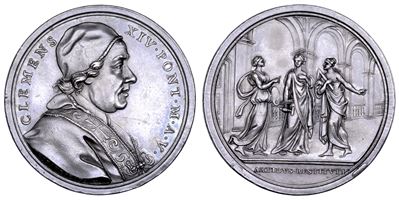Clemente XIV (Gian Vincenzo Antonio Ganganelli), Medaglia annuale in argento, 1773 - Incremento a...