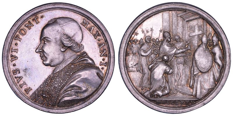 STATO PONTIFICIO. PIO VI (Giannangelo Braschi), 1775-1799. Medaglia annuale in argento 1775/(A.I). Anno Giubilare.  - Auction Numismatics - Cambi Casa d'Aste