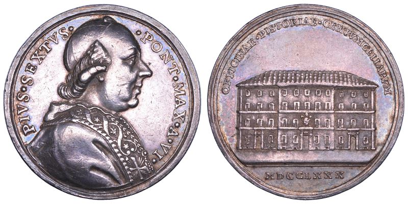 STATO PONTIFICIO. PIO VI (Giannangelo Braschi), 1775-1799. Medaglia annuale in argento 1780/A. VI. Il nuovo panificio di Civitavecchia.  - Auction Numismatics - Cambi Casa d'Aste