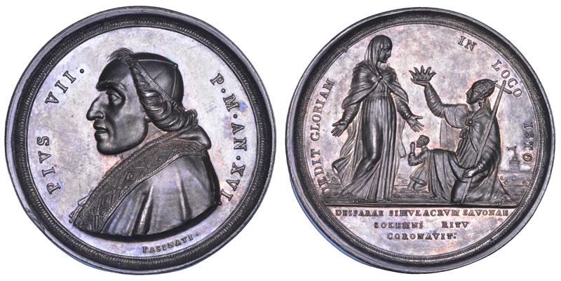 STATO PONTIFICIO. PIO VII (Barnaba Chiaramonti), 1800-1823. Medaglia annuale in argento 1815.  - Auction Numismatics - Cambi Casa d'Aste