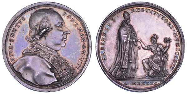 STATO PONTIFICIO. PIO VI (Giannangelo Braschi), 1775-1799. Medaglia in argento 1790/A. XVI. Lavanda dei piedi del Giovedì Santo.