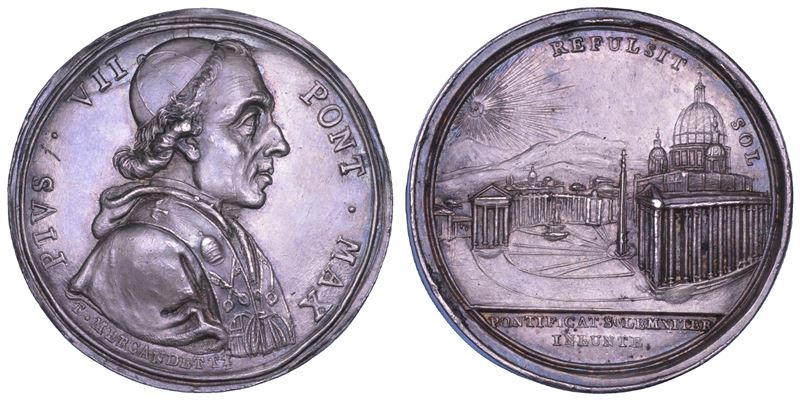 STATO PONTIFICIO. PIO VII (Barnaba Chiaramonti), 1800-1823. Medaglia in argento (1801/A. II). Possesso del Laterano.  - Auction Numismatics - Cambi Casa d'Aste