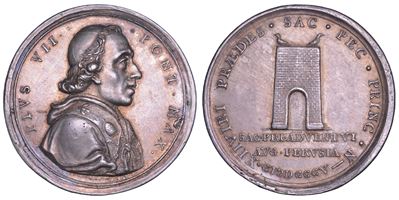 PIO VII, Medaglia in argento per la visita a Perugia, 1805