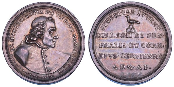 STATO PONTIFICIO. PIO VII (Barnaba Chiaramonti), 1800-1823. Medaglia premio 1816 in argento. Seminario di Montefiascone.