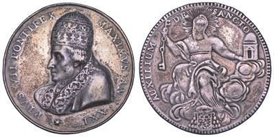 Pio VII, Medaglia gratulatoria A.XXI in onore di Pio VII