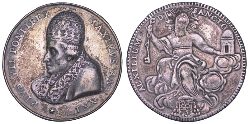 STATO PONTIFICIO. PIO VII (Barnaba Chiaramonti), 1800-1823. Medaglia gratulatoria A.XXI. In onore di Pio VII.  - Asta Numismatica - Cambi Casa d'Aste