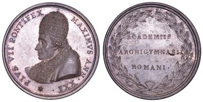 PIO VII, Medaglia premio per i docenti dell'Università di Roma, 1800-1823