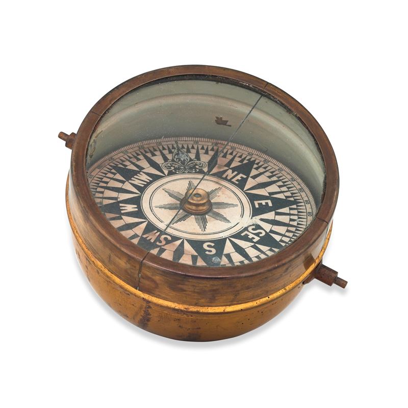 Bussola in ottone  - Auction Scientific Instruments and Maritime Art - Cambi Casa d'Aste