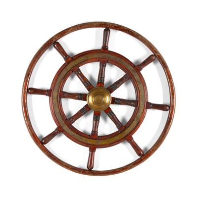 Timone in legno e ottone, diametro cm 87