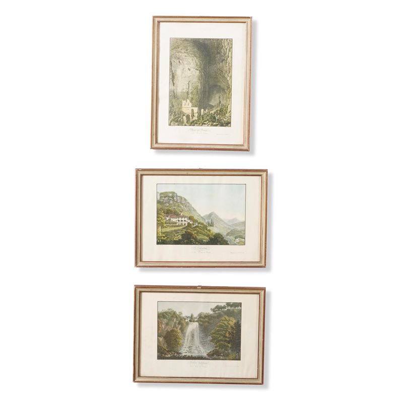 Tre stampe XX secolo con vedute della Brianza  - Auction Oggetti d'Arte - Ettore Mocchetti's Wunderkammer - Cambi Casa d'Aste