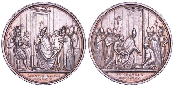 STATO PONTIFICIO. LEONE XII (Annibale Sermattei della Genga), 1823-1829. Medaglia in argento 1825. Anno Santo.
