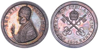 Annibale Sermattei della Genga, Medaglia del Giubileo di Leone XII, 1826, argento