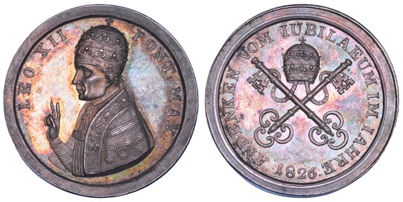 STATO PONTIFICIO. LEONE XII (Annibale Sermattei della Genga), 1823-1829. Medaglia in argento 1826/(A.IV.). Estensione del Giubileo (VII tipo).  - Asta Numismatica - Cambi Casa d'Aste