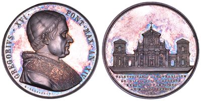 GREGORIO XVI, Medaglia annuale in argento 1844 per l'ampliamento dell'ospedale di S. Giacomo in A...
