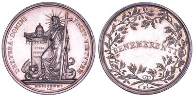 Medaglia in argento commemorativa Benemerenti, Gregorio XVI, 1831