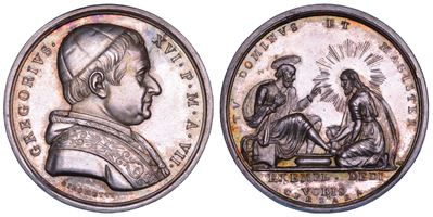 Gregorio XVI, Medaglia in argento, Lavanda dei piedi del Giovedì Santo
